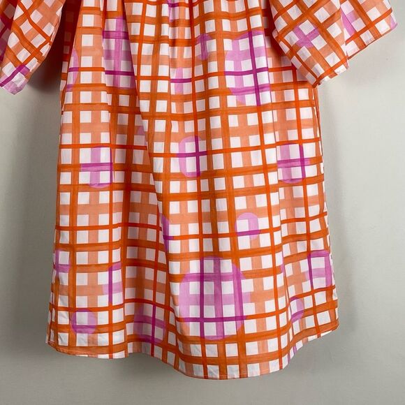 Corey Lynn Calter Anthro Mary Off Shoulder Ruffle Dress Plaid Print Sz MP NEW - Picture 11 of 13
